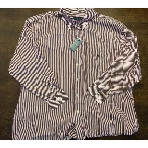 Ralph Lauren D Fall 1 Red White Button Dress Shirt - Picture 1 of 5